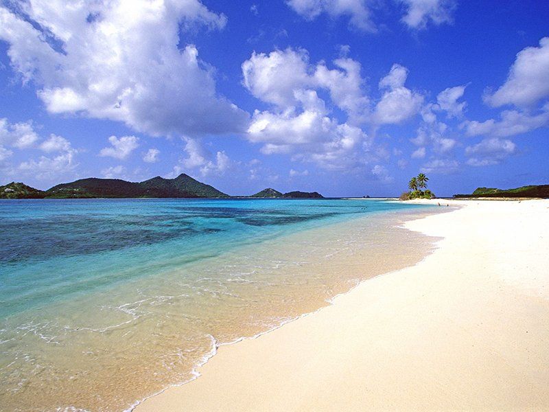 Beach coastline of the island