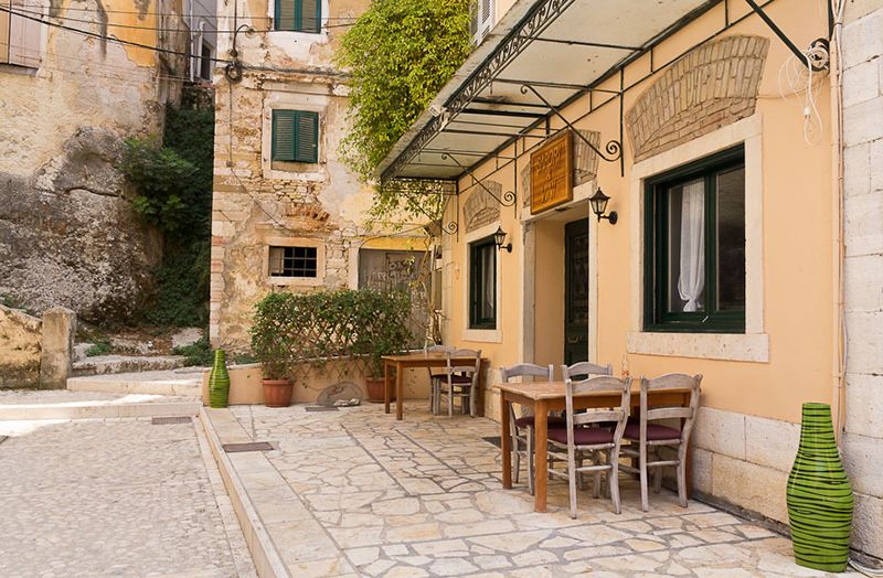 On the narrow streets of Corfu