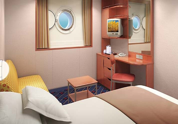 Каюта з вікном «Mid-Ship Oceanview Porthole Window Stateroom»