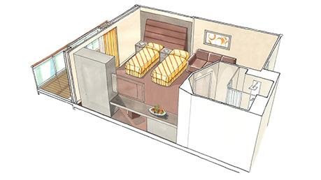 Сьют із балконом “Deluxe YACHT CLUB” (21 м²)