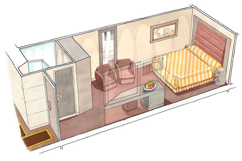 Внутренняя каюта "Inside Suite Yacht  Club" (21 м²)