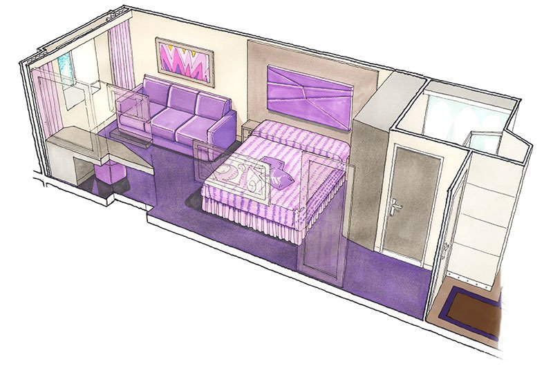 Каюта с окном "Ocean View Bella" (16 м²)