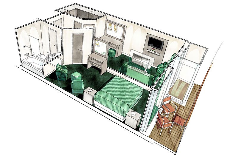 Сьют "SEASIDE AUREA" (32 м² + balcony 10 м²)