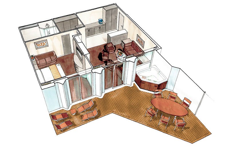 Сьют "Royal Suite Yacht Club" (57 м² + balcony 33 м²)