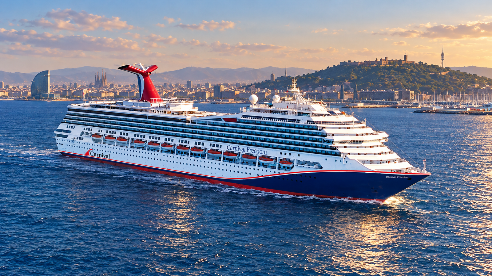 Carnival Freedom завершил ремонт в Марселе: новая труба и круиз из Барселоны